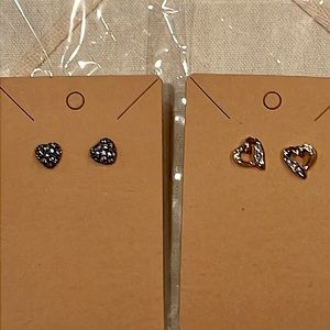 10KT. Gold & .925 small Post Heart Earrings